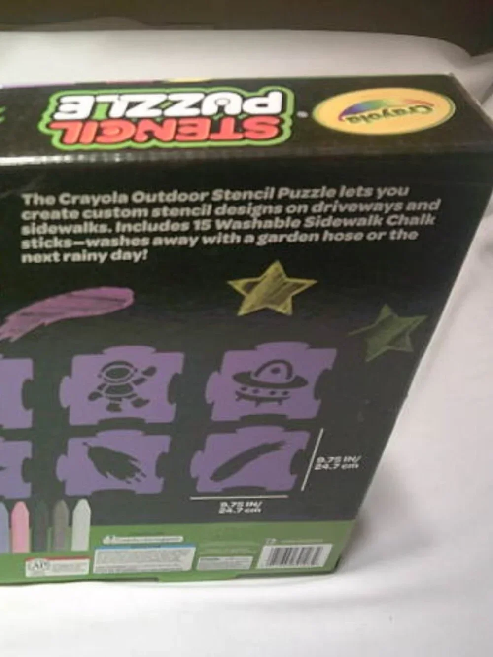 NEW CRAYOLA STENCIL PUZZLE OUTDOOR SIDEWALK FUN AGES 4+ WASHABLE CHALK GREAT 🎁